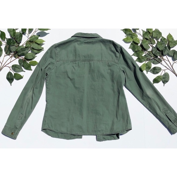 Army Green Utility Button Long Sleeve Shirt - Picture 2 of 3